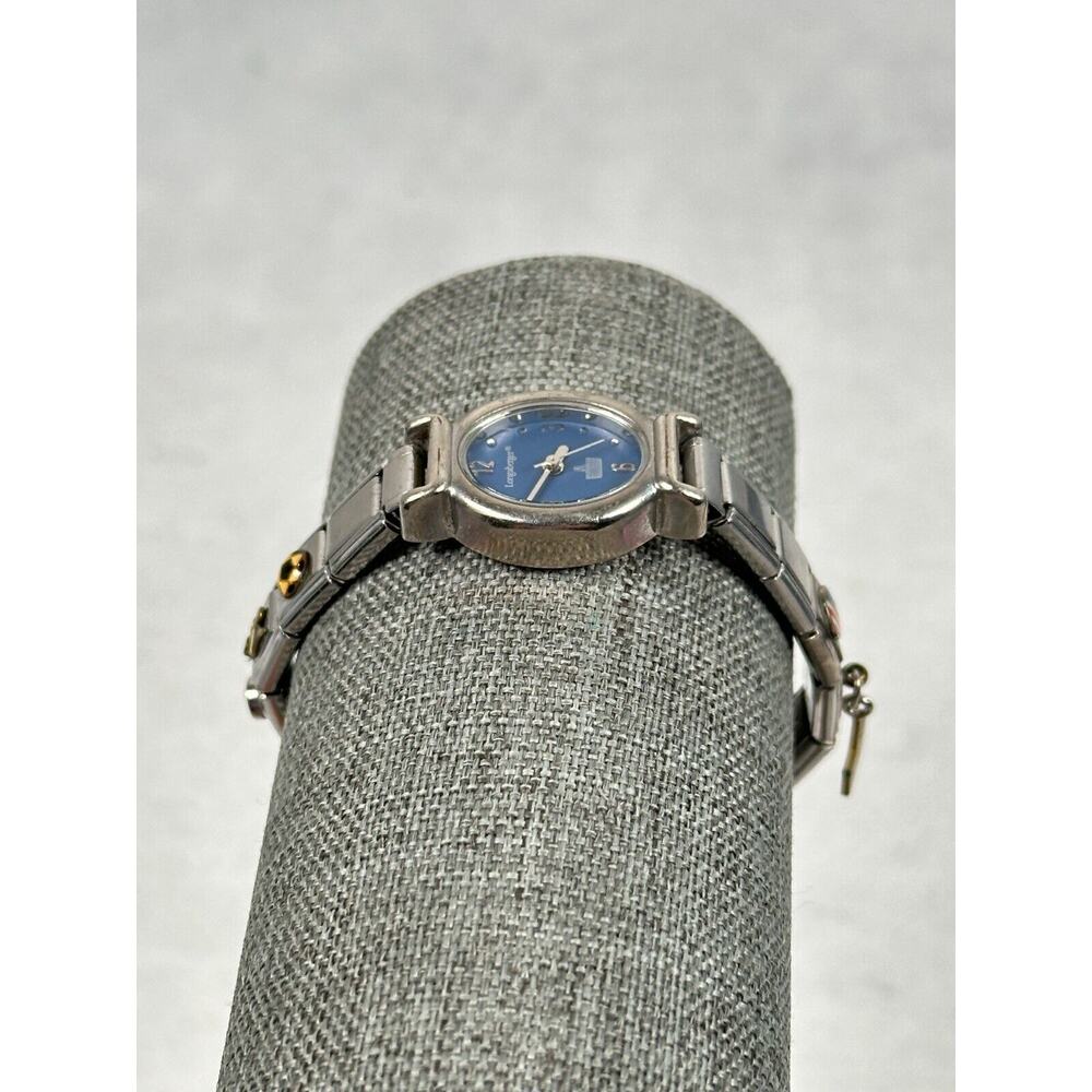 Longanberger Watch Womens 19mm Oval Blue Dial Charm Basket Stretchy New Battery - Picture 3 of 16